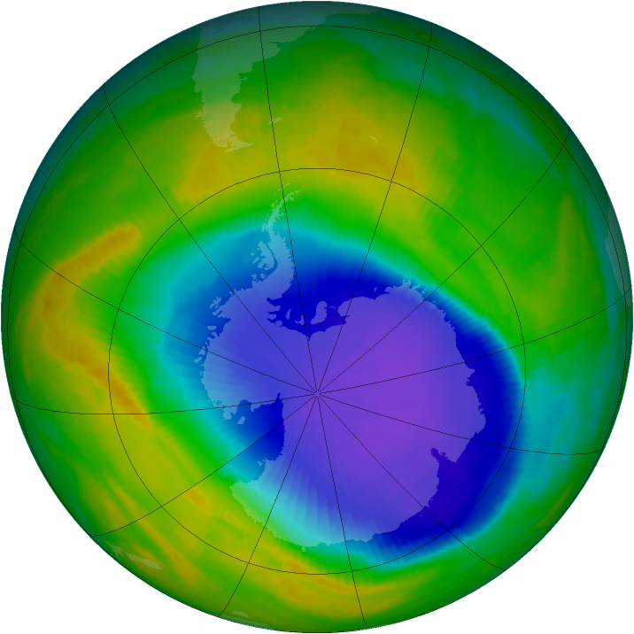 Antarctic ozone map for 29 October 1998